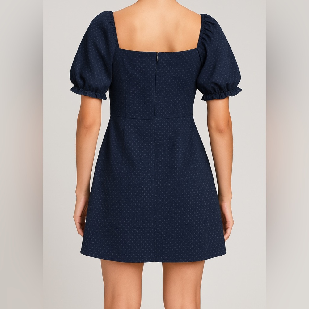 Lulus Navy Blue Puff Sleeve Mini women’s  Dress Size L (A163)✨✨